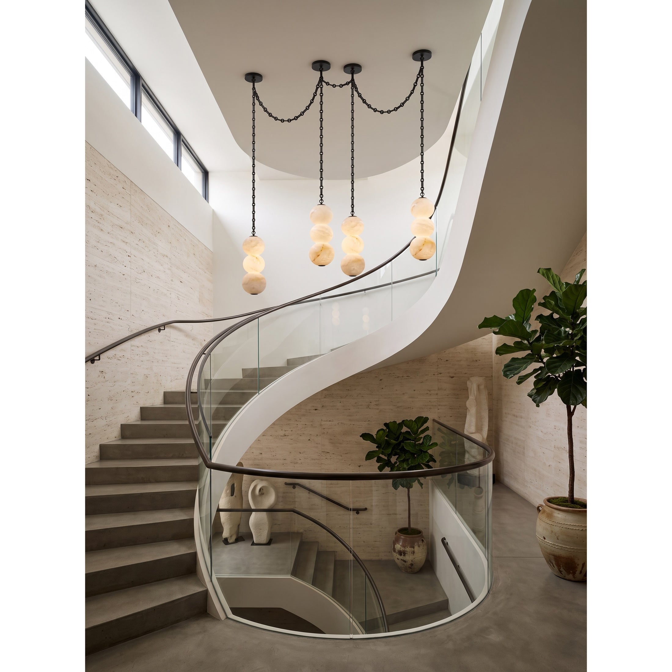 Pearl Chain Alabaster Chandelier