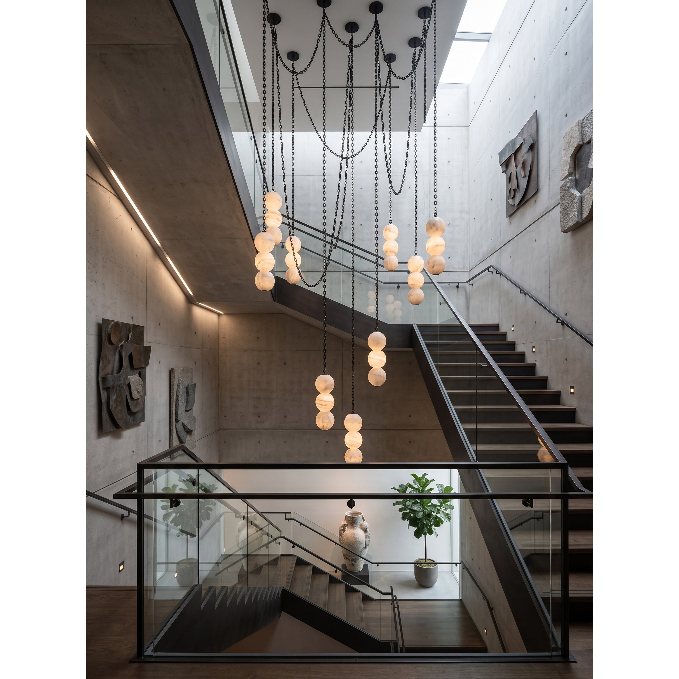 Pearl Chain Alabaster Chandelier