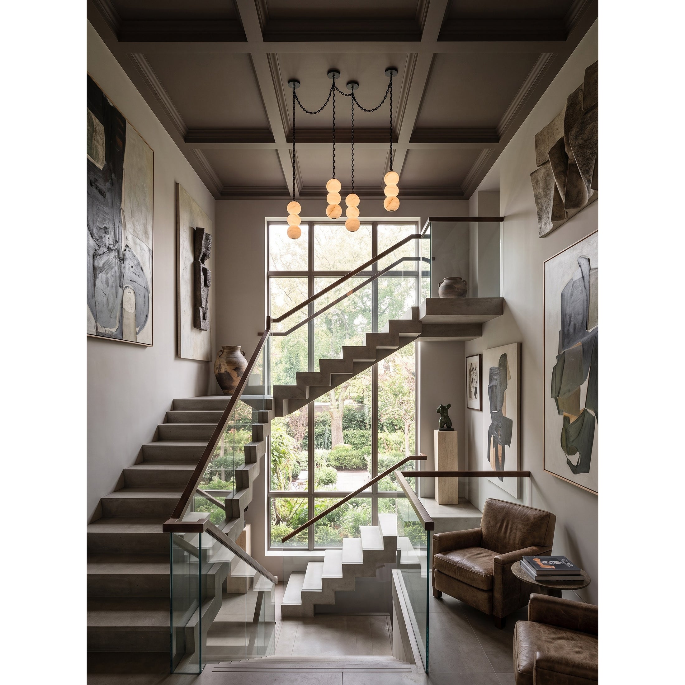 Pearl Chain Alabaster Chandelier