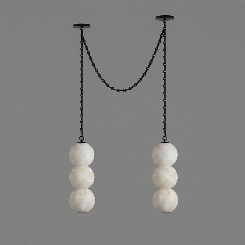 Pearl Chain Alabaster Chandelier