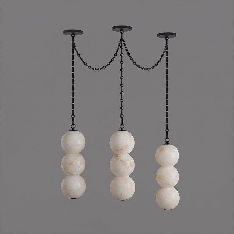 Pearl Chain Alabaster Chandelier