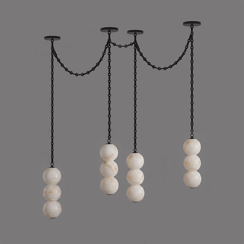 Pearl Chain Alabaster Chandelier