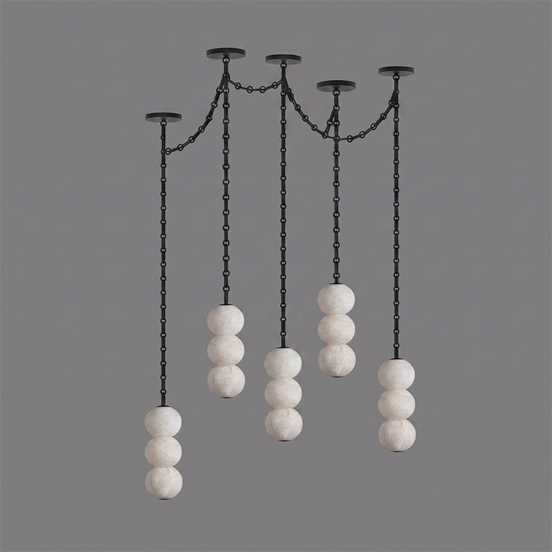 Pearl Chain Alabaster Chandelier
