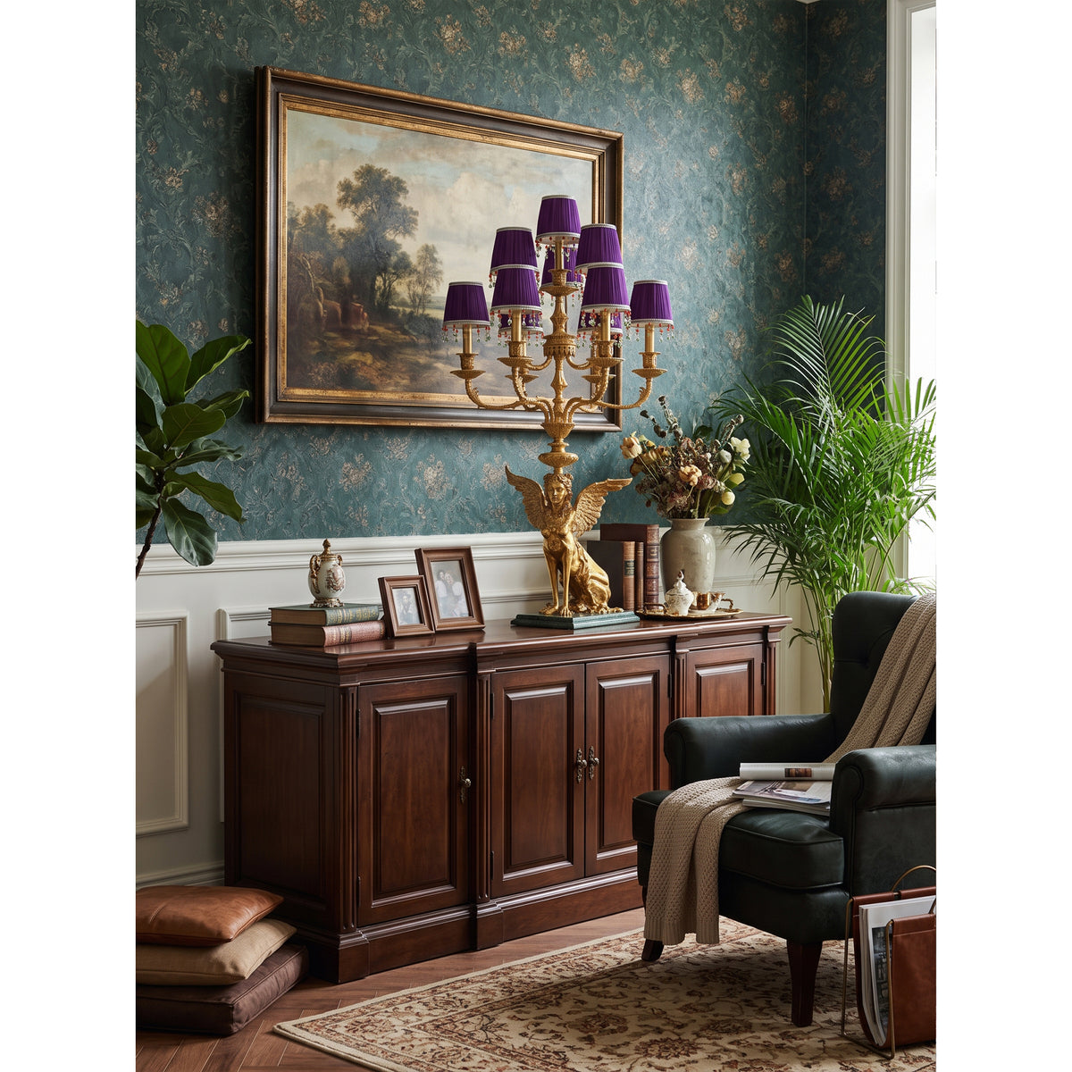 Perky Peacock Angel Table Lamp