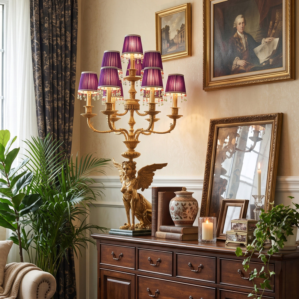 Perky Peacock Angel Table Lamp