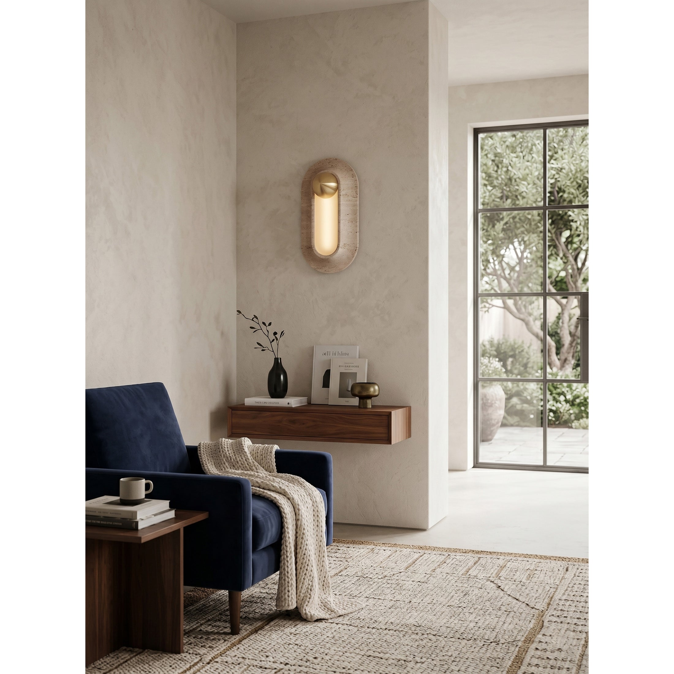 Pfaffikon Travertine Wall Sconce