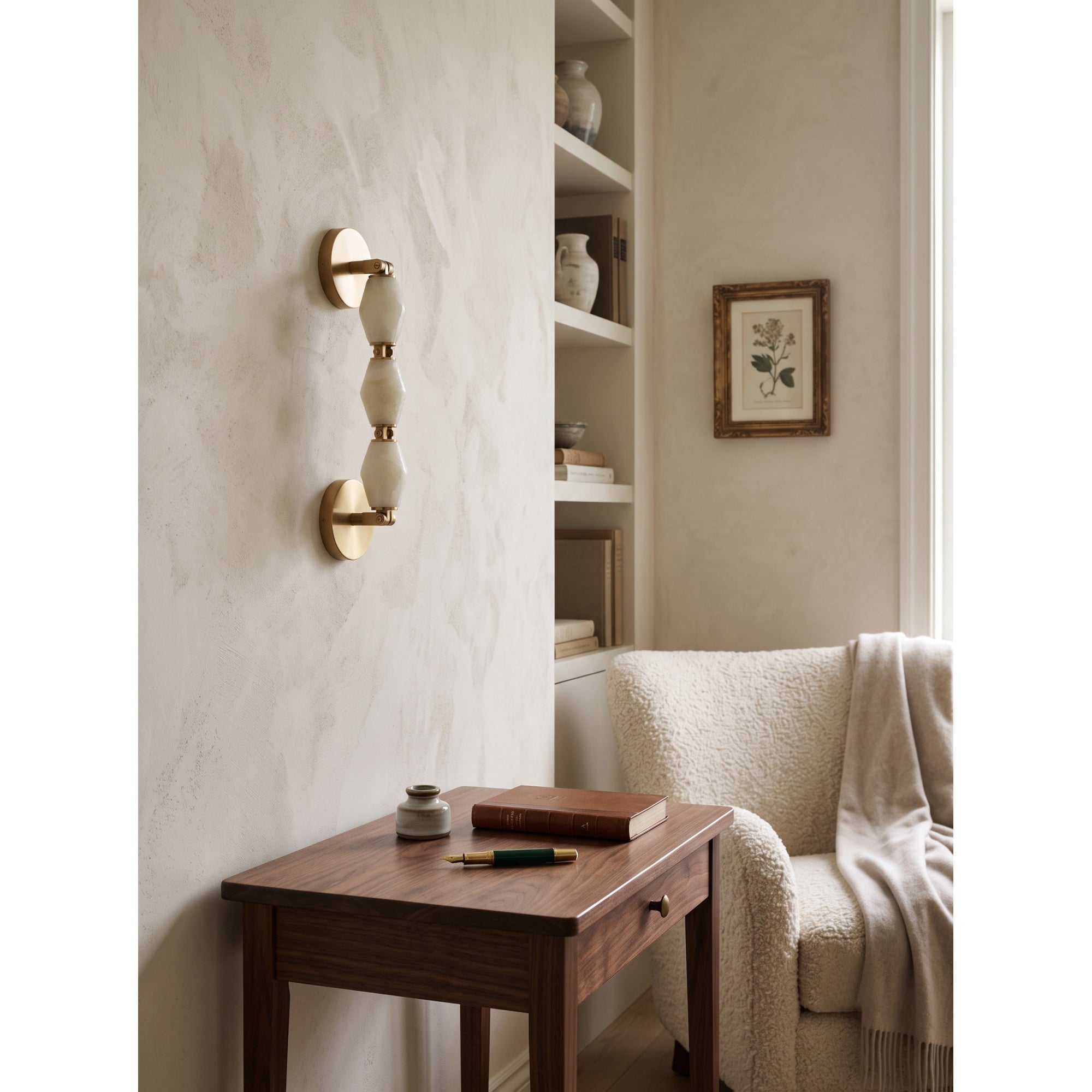Pillar Alabaster Wall Sconce