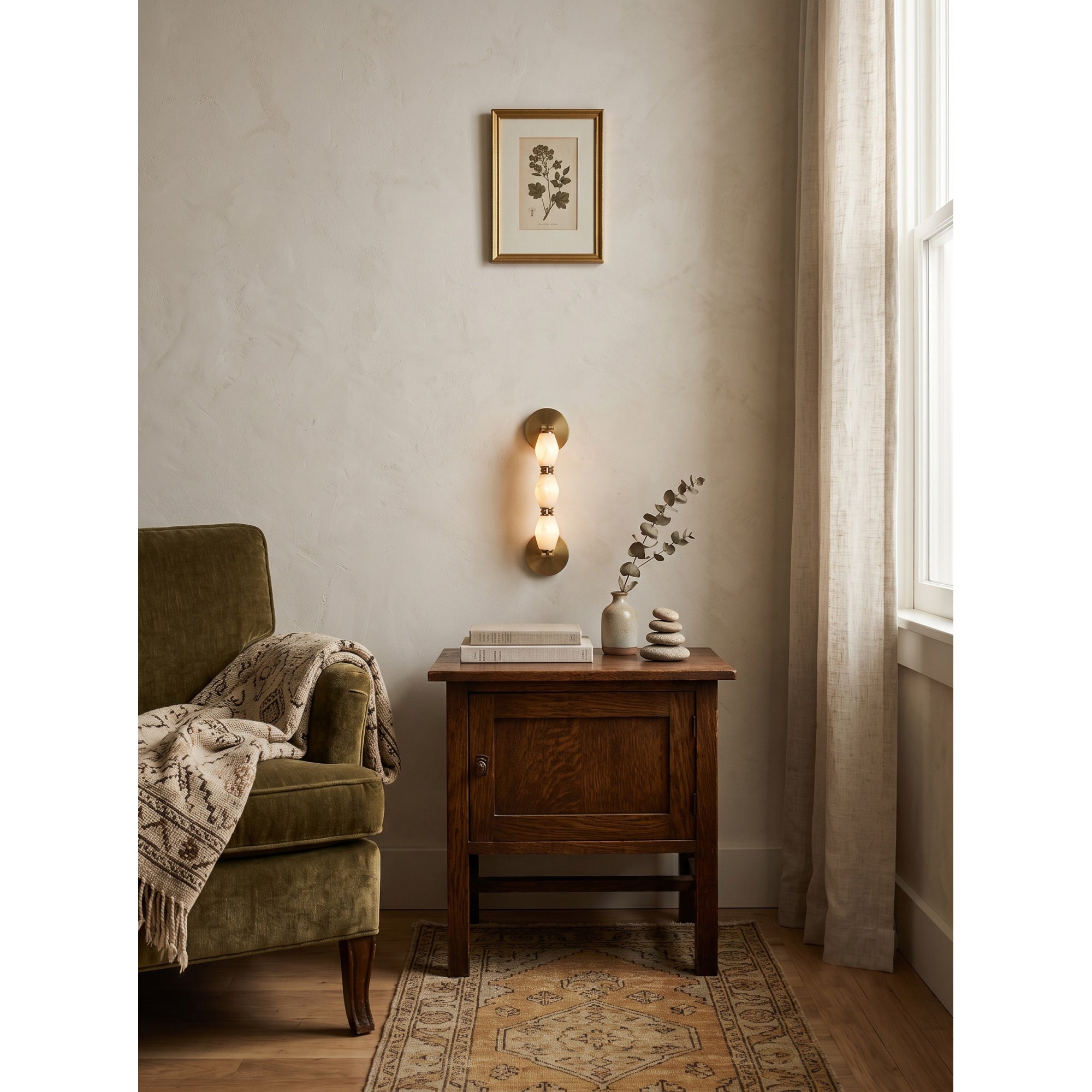 Pillar Alabaster Wall Sconce