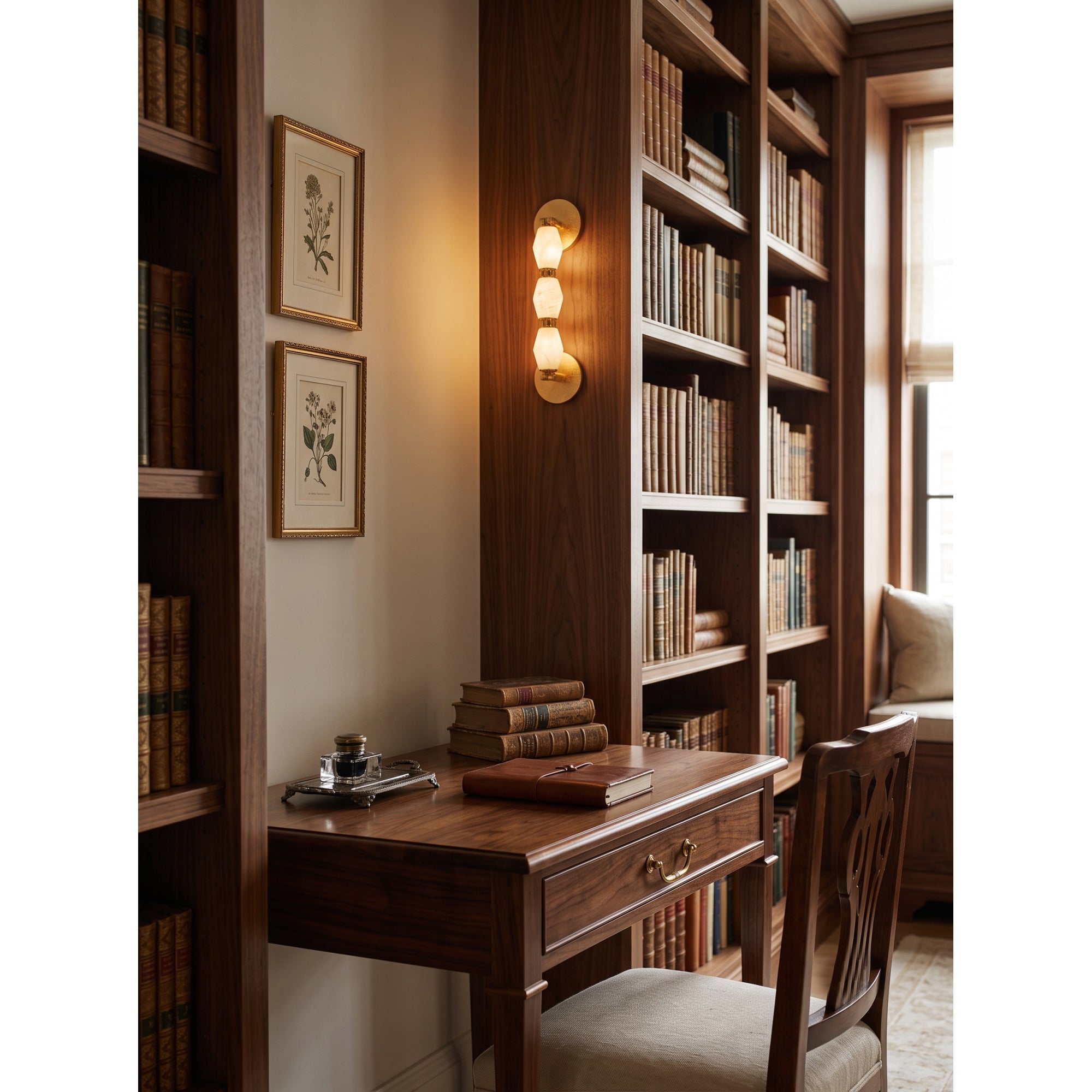 Pillar Alabaster Wall Sconce