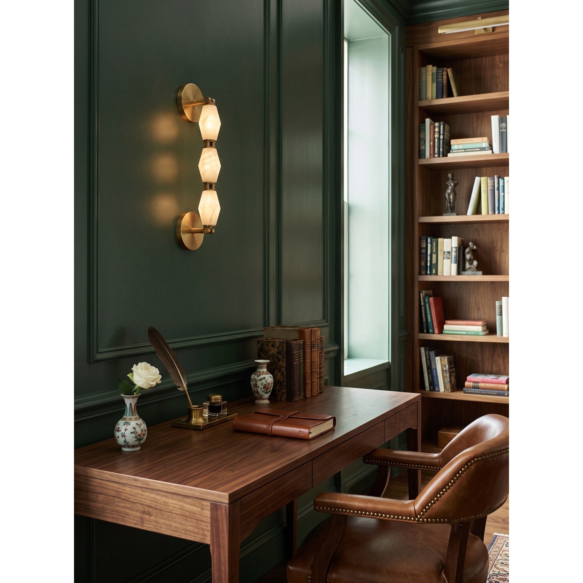 Pillar Alabaster Wall Sconce