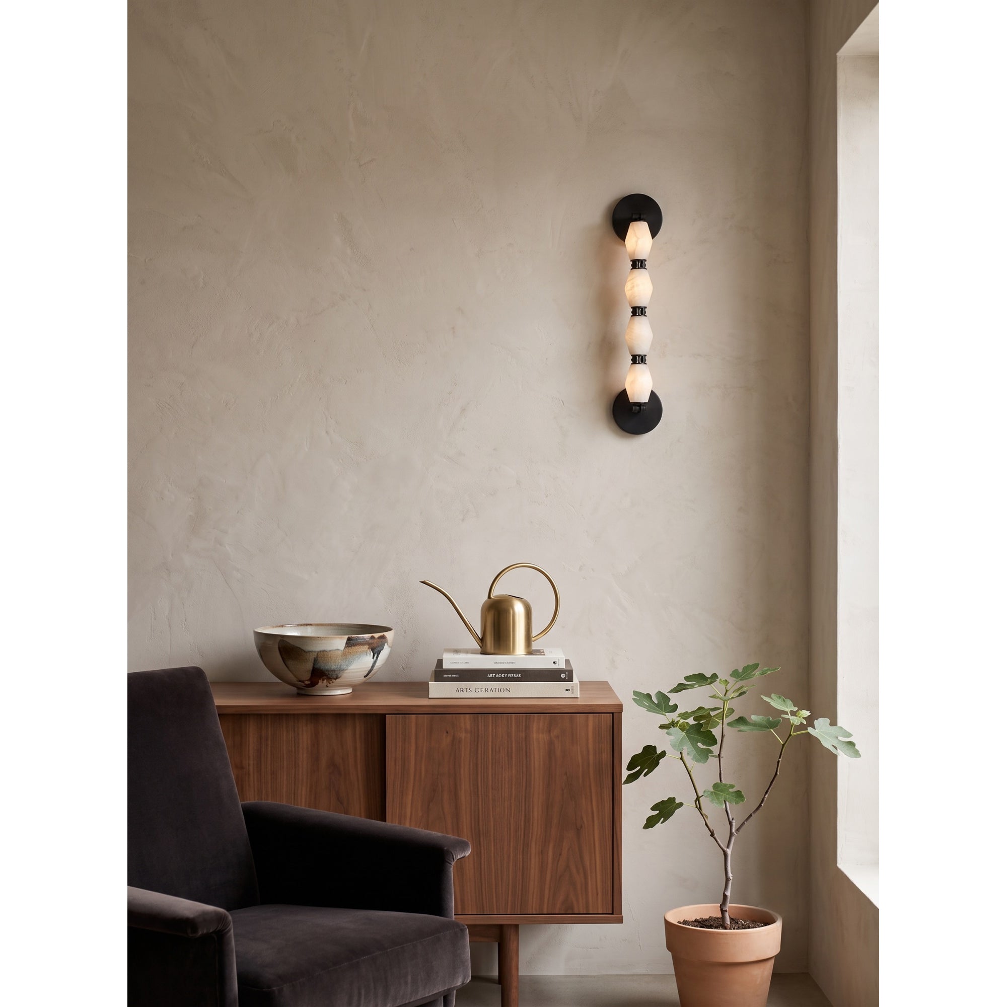 Pillar Alabaster Wall Sconce