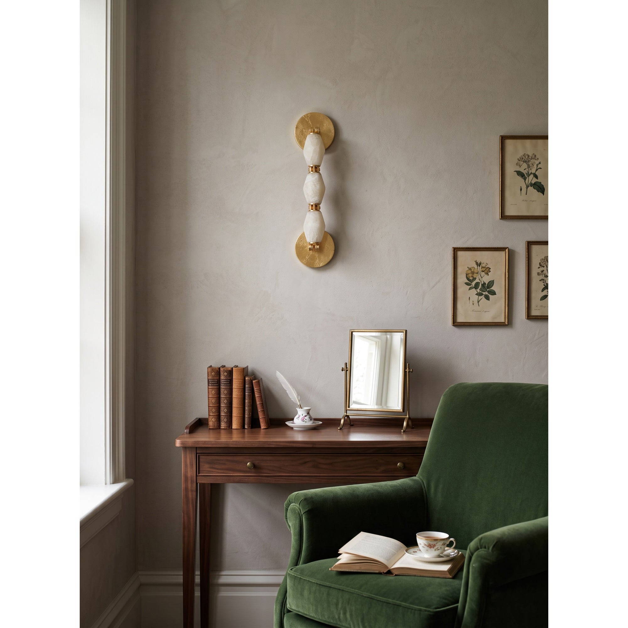 Pillar Alabaster Wall Sconce