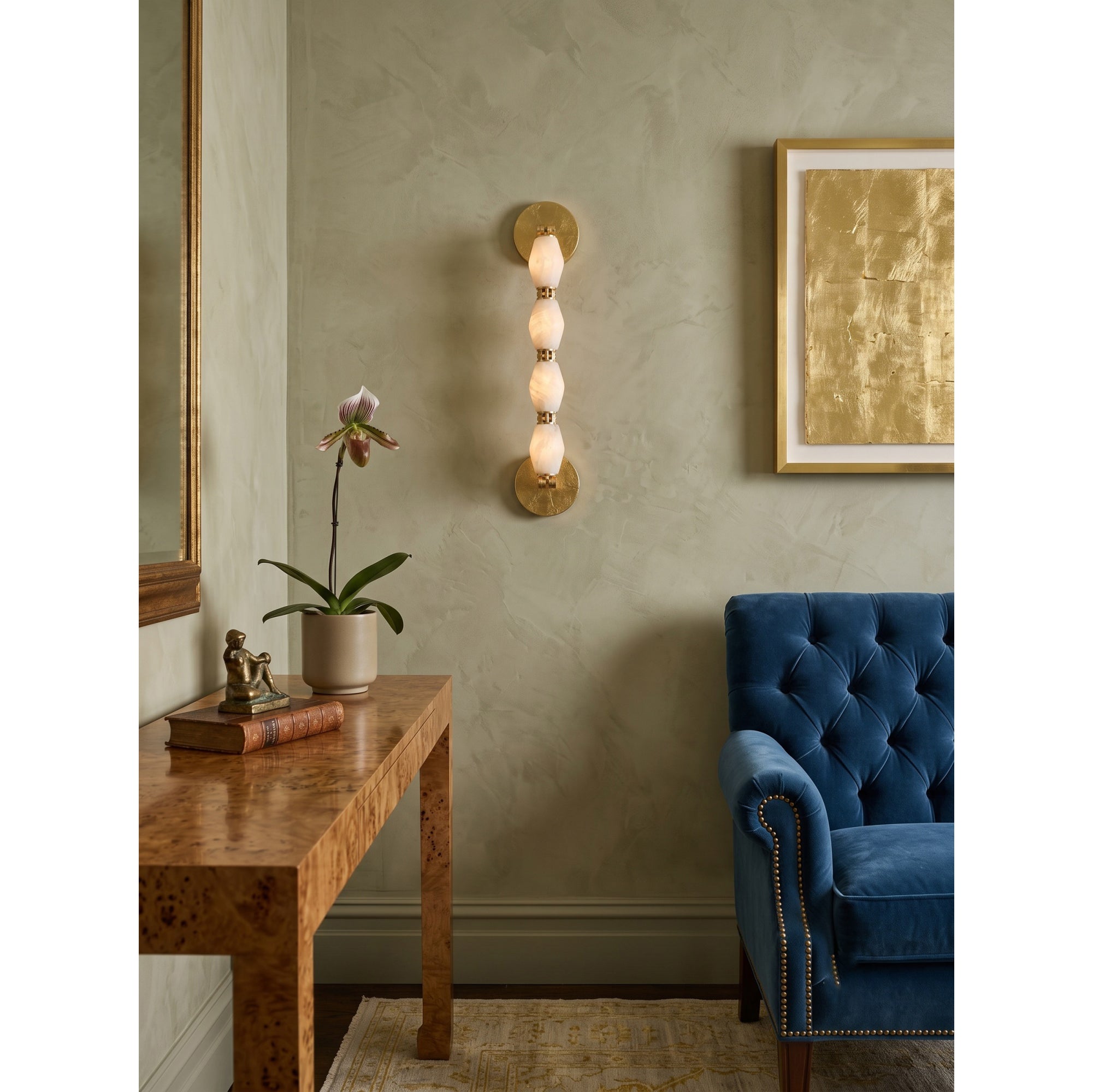 Pillar Alabaster Wall Sconce