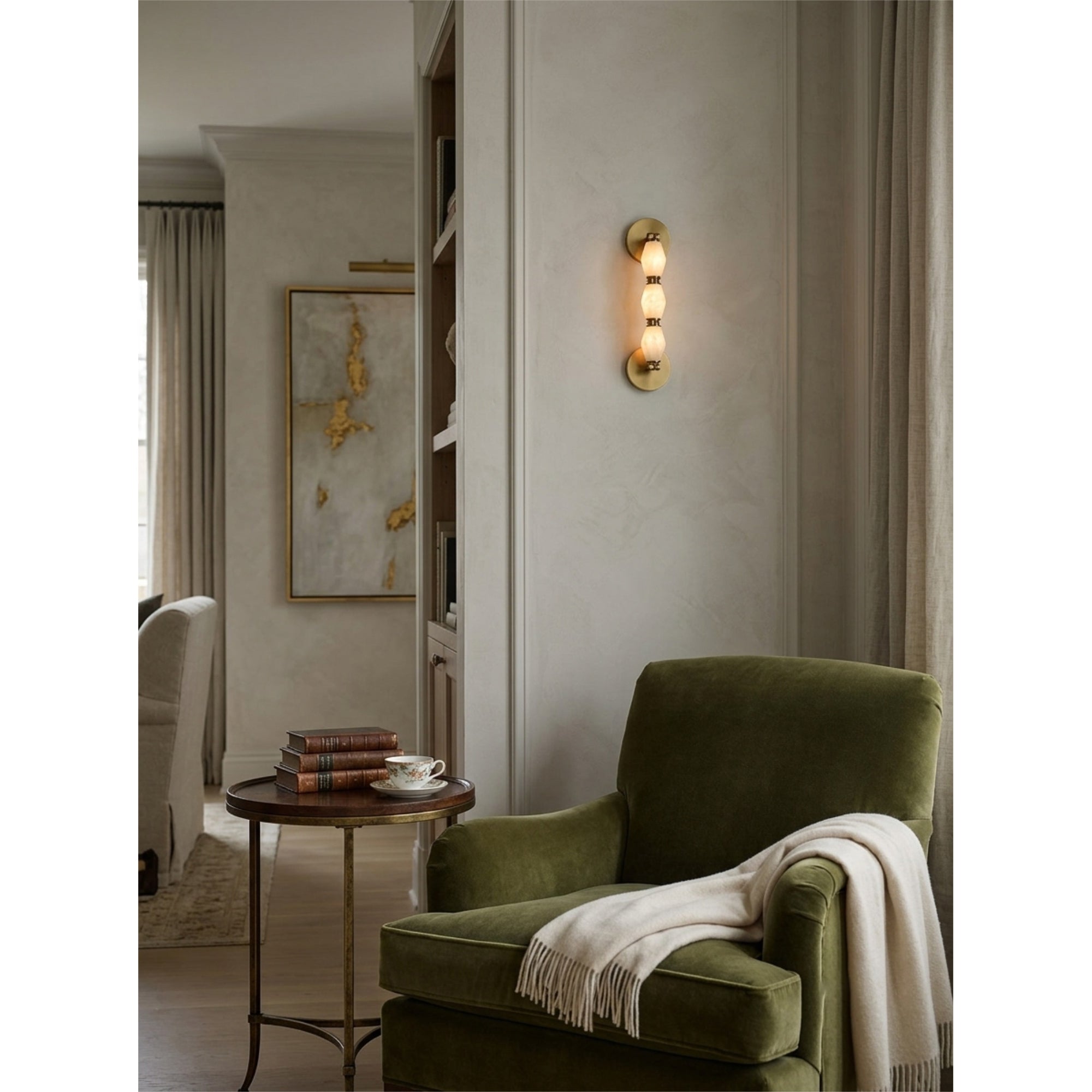 Pillar Alabaster Wall Sconce