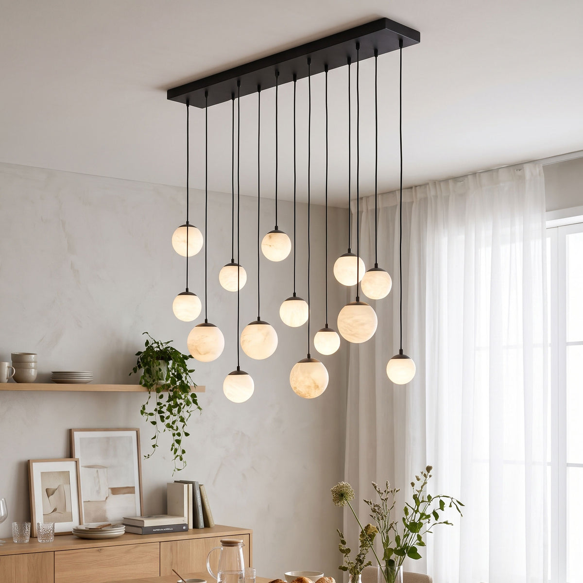 Pluvia Alabaster Cluster Chandelier