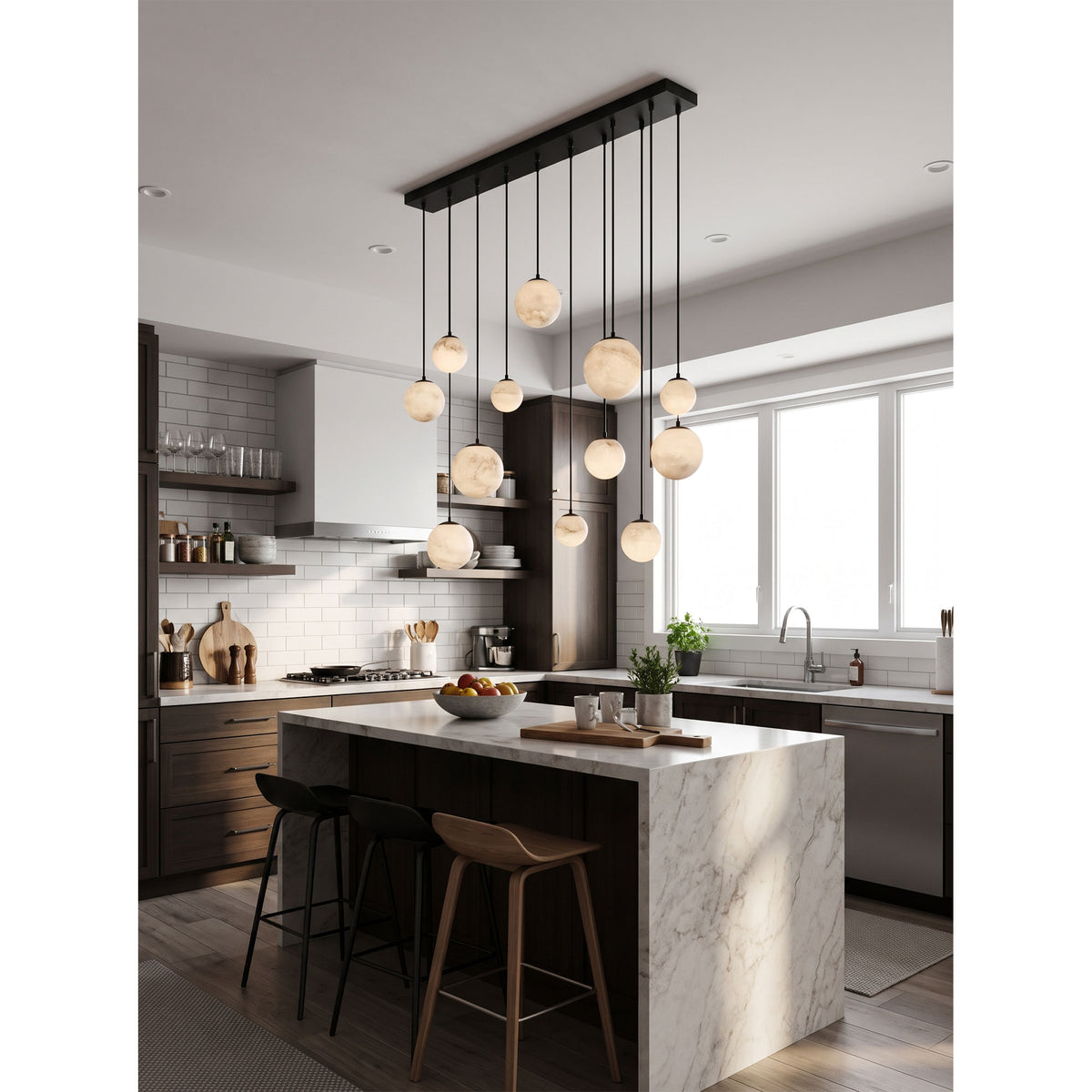 Pluvia Alabaster Cluster Chandelier