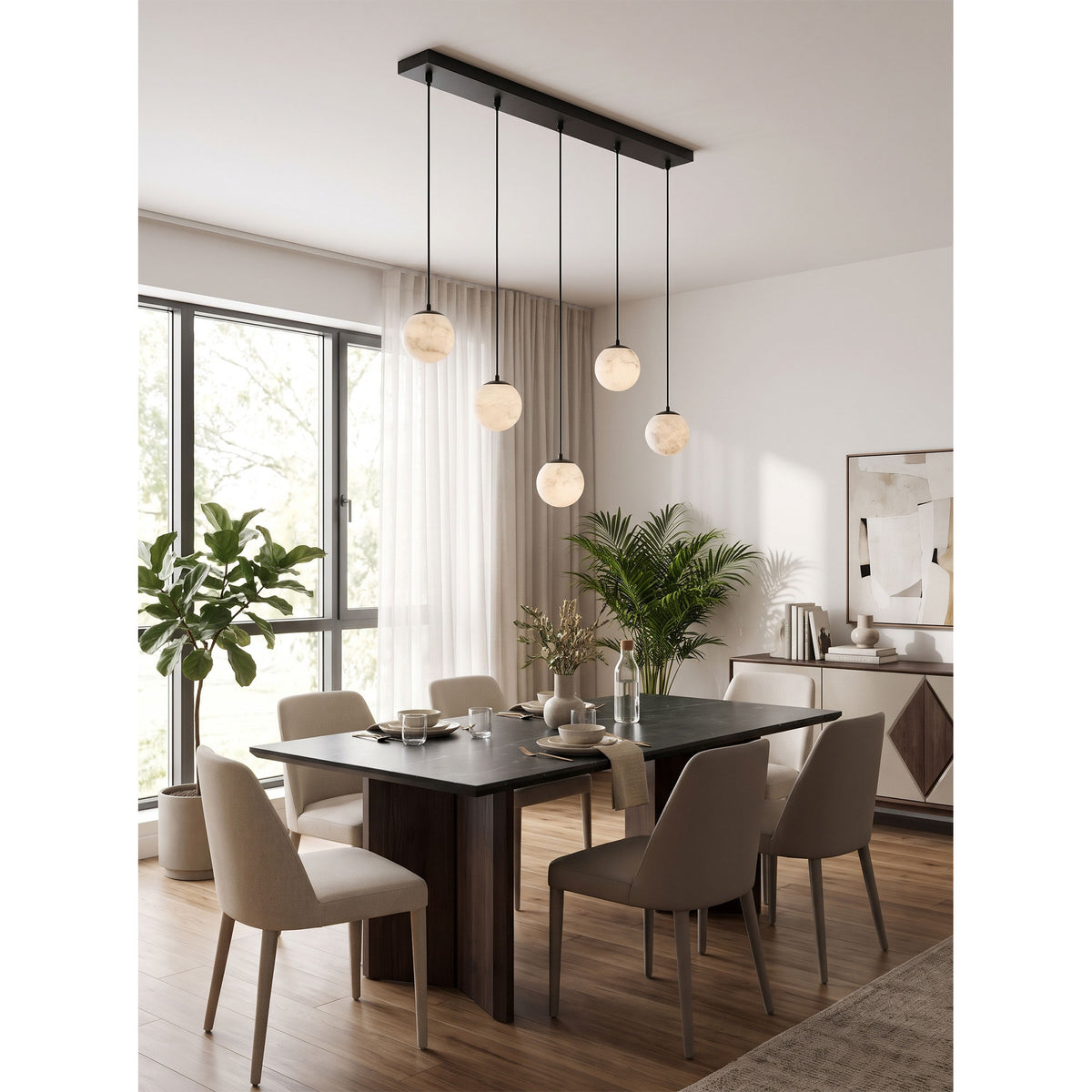Pluvia Alabaster Cluster Chandelier
