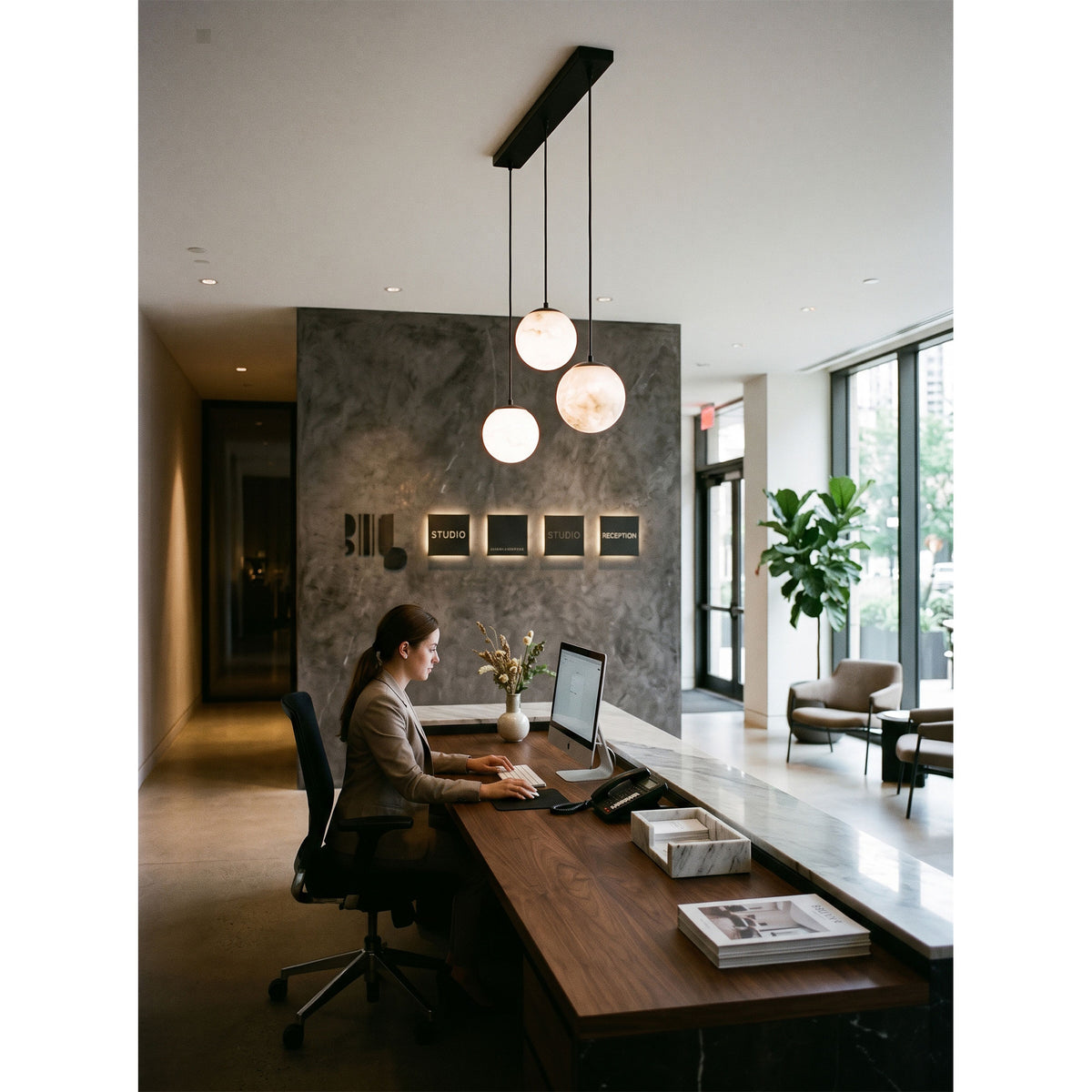 Pluvia Alabaster Cluster Chandelier
