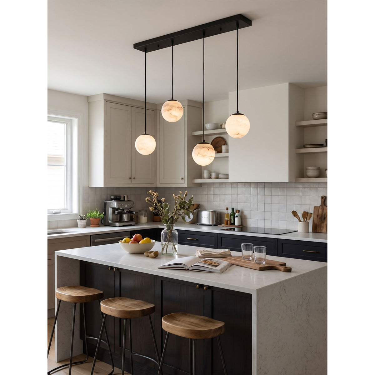 Pluvia Alabaster Cluster Chandelier