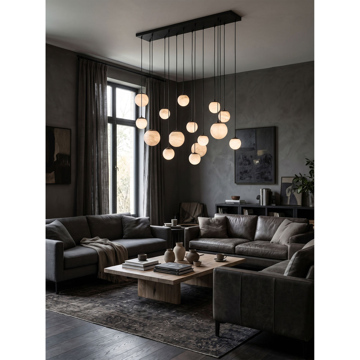 Pluvia Alabaster Cluster Chandelier