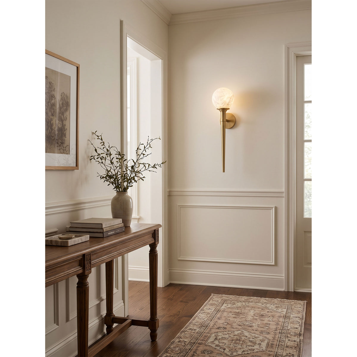 Aplique de pared Prescott Tail de alabastro