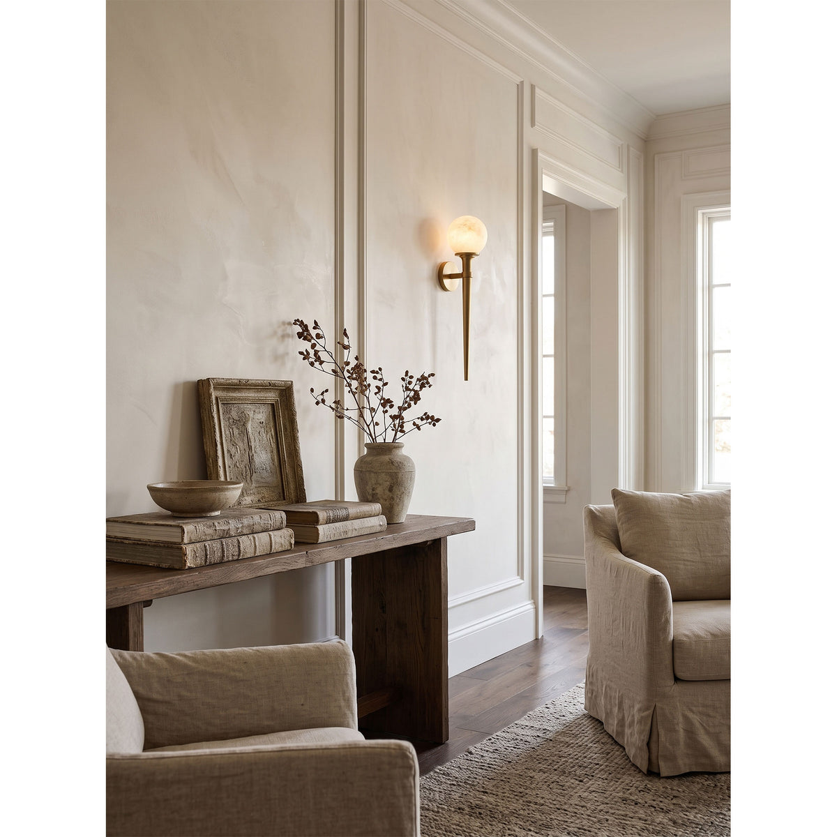 Aplique de pared Prescott Tail de alabastro