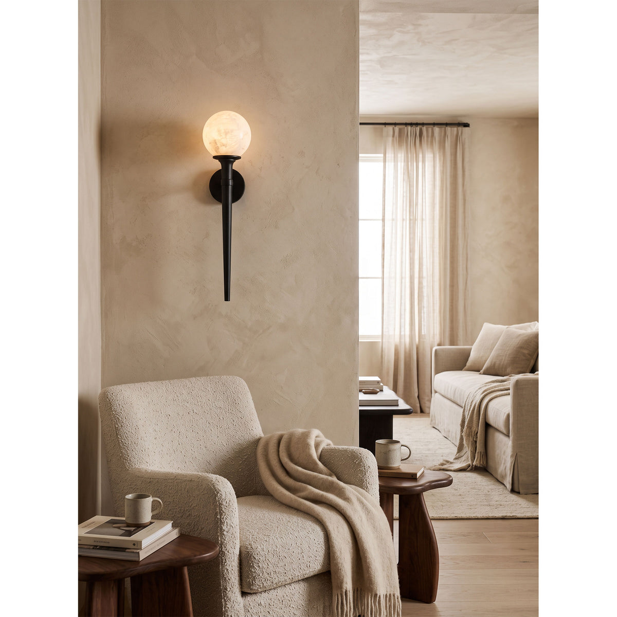 Aplique de pared Prescott Tail de alabastro
