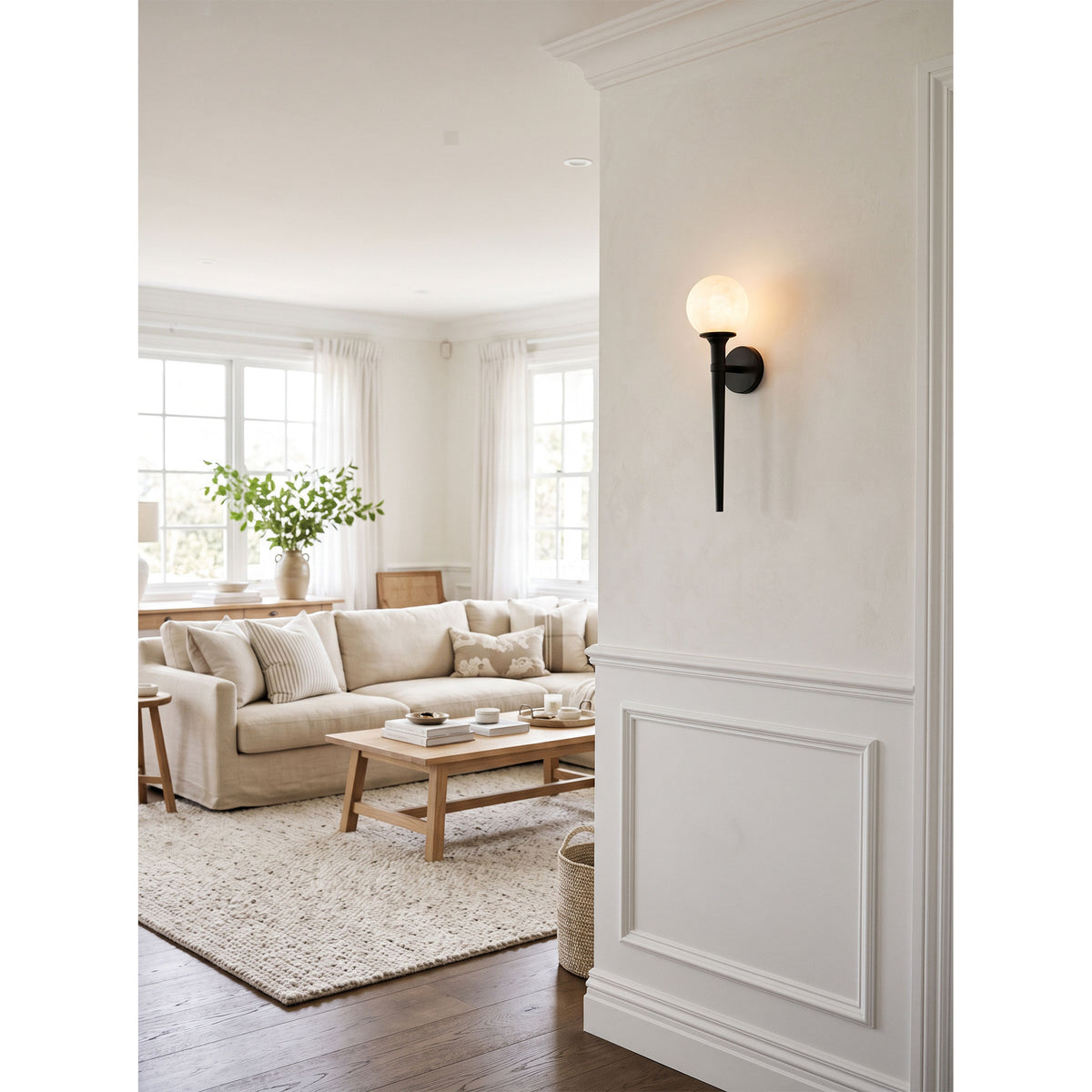 Aplique de pared Prescott Tail de alabastro