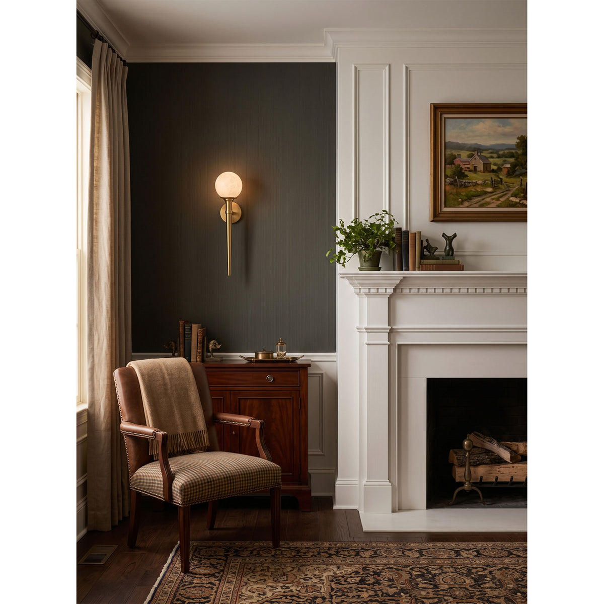 Aplique de pared Prescott Tail de alabastro