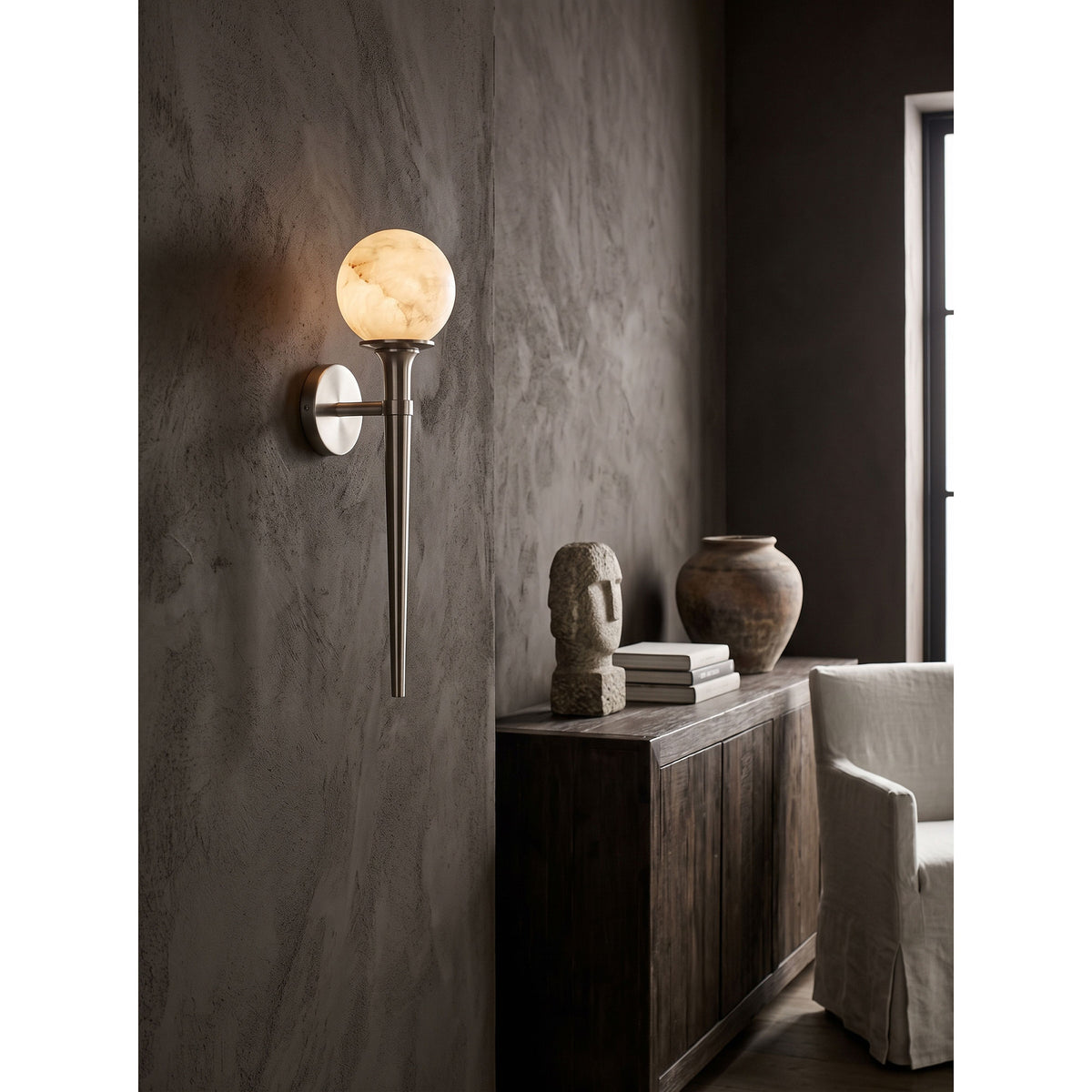 Aplique de pared Prescott Tail de alabastro