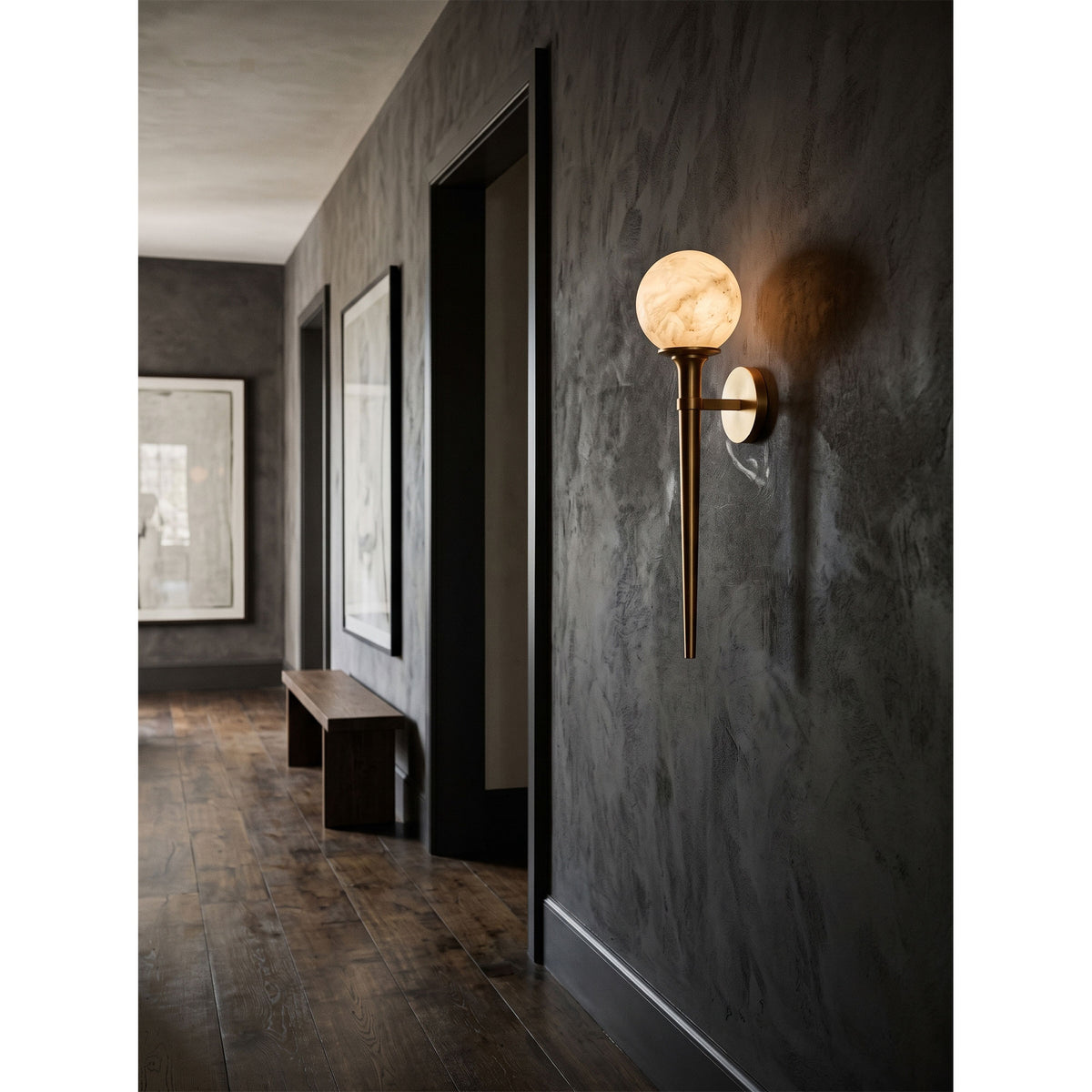 Aplique de pared Prescott Tail de alabastro