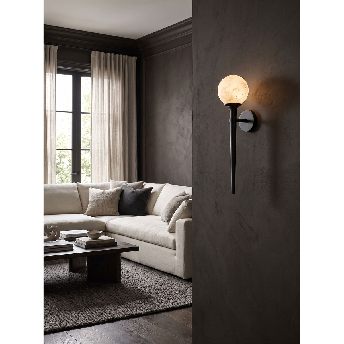 Aplique de pared Prescott Tail de alabastro
