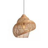 Rattan Spiral Shell Pendant Lamp