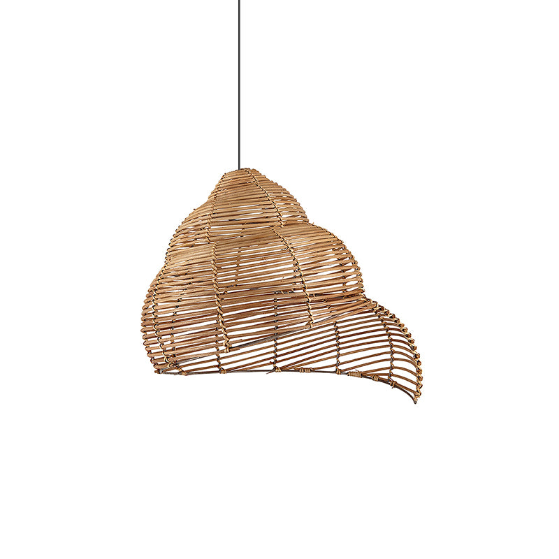 Rattan Spiral Shell Pendant Lamp