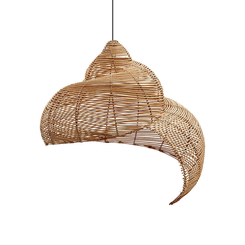 Rattan Spiral Shell Pendant Lamp