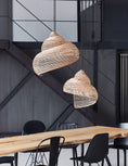Load image into Gallery viewer, Rattan Spiral Shell Pendant Lamp
