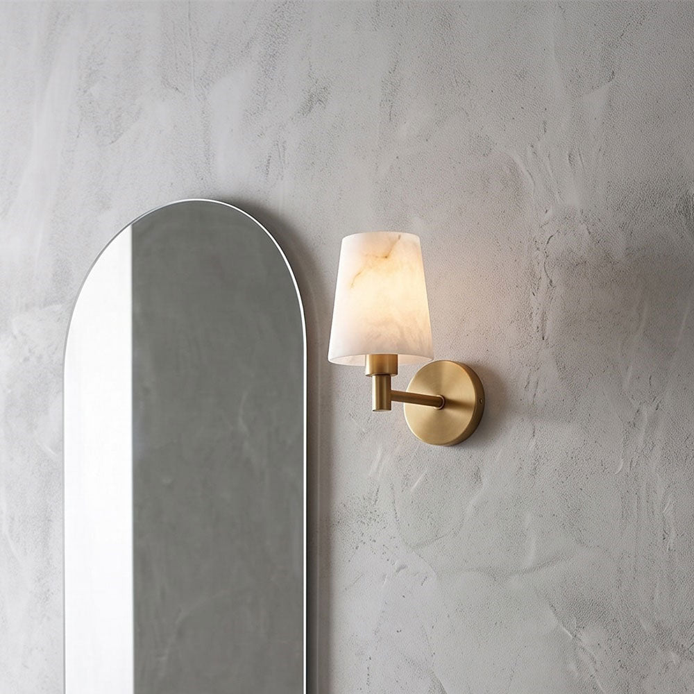 Rhodes Alabaster Short Wall Sconce