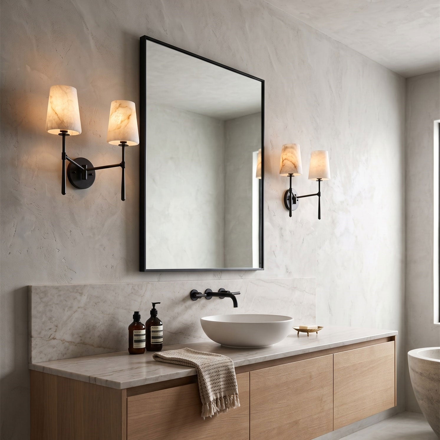 Rhodes Alabaster Wall Sconce