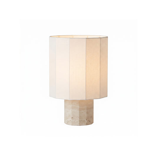 Roma Dodecagon Travertine Table Lamp