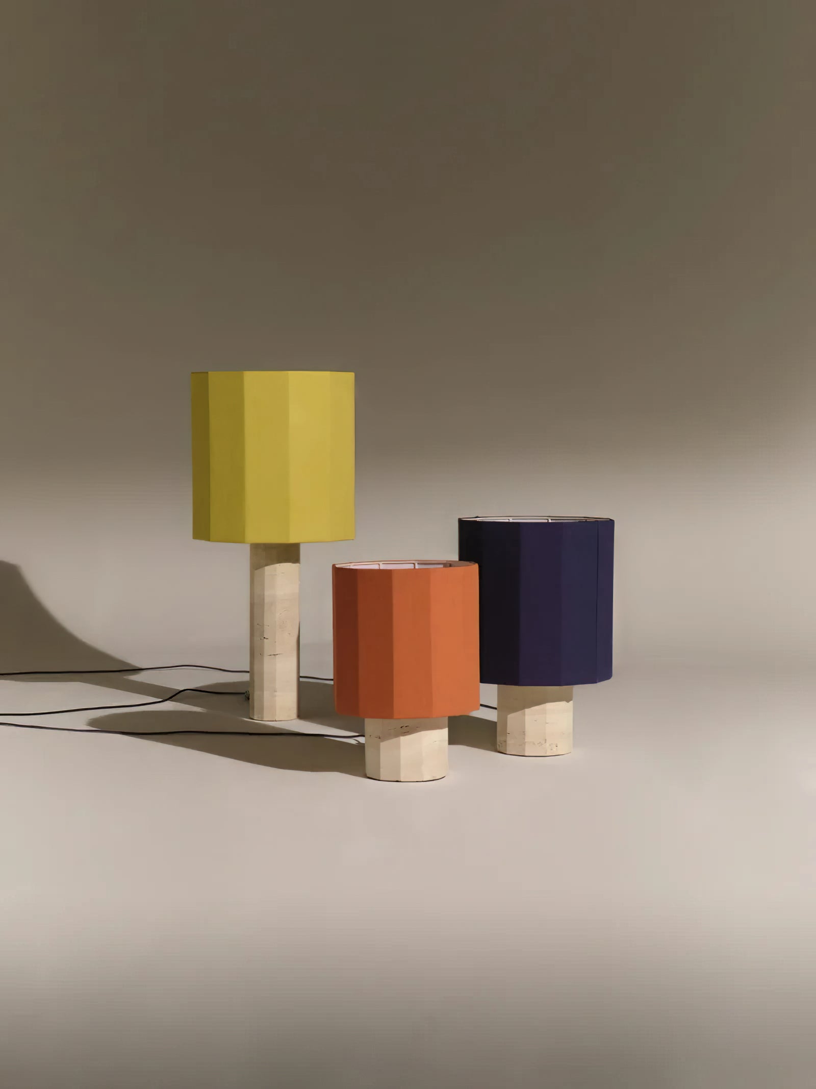 Roma Dodecagon Travertine Table Lamp