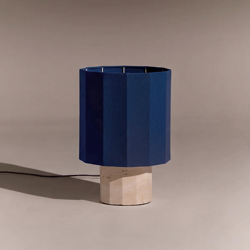 Roma Dodecagon Travertine Table Lamp
