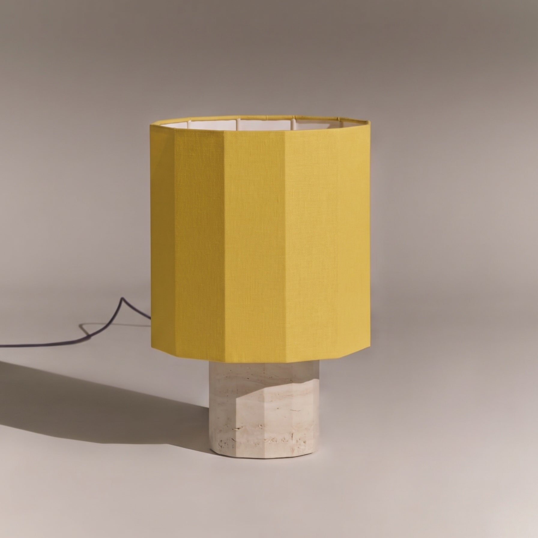 Roma Dodecagon Travertine Table Lamp