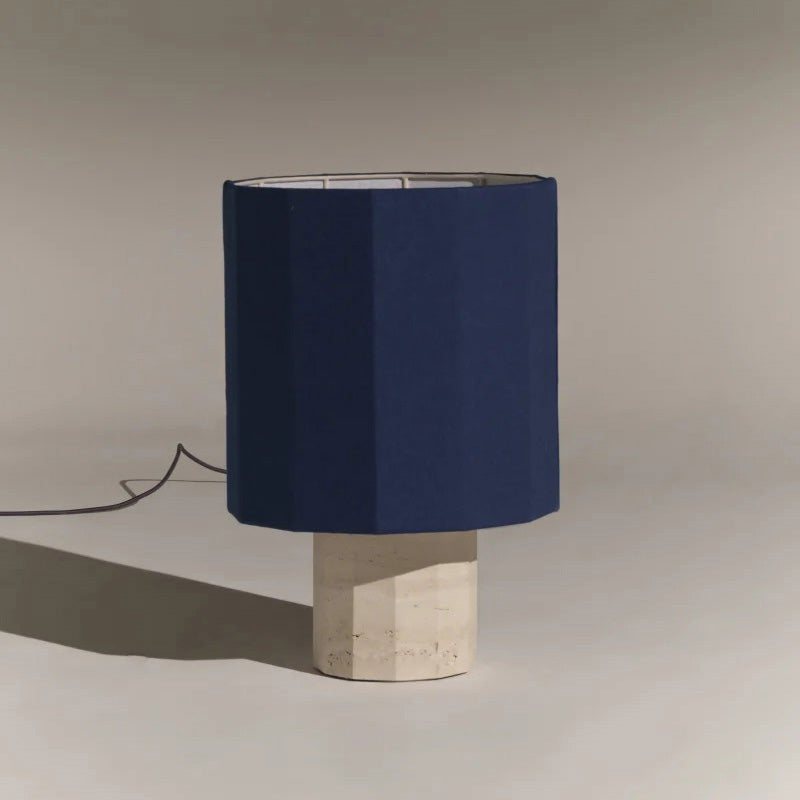Roma Dodecagon Travertine Table Lamp