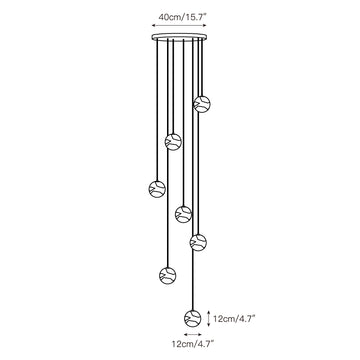 Savina Alabaster Chandelier – detail 5 — Dimension drawings 3