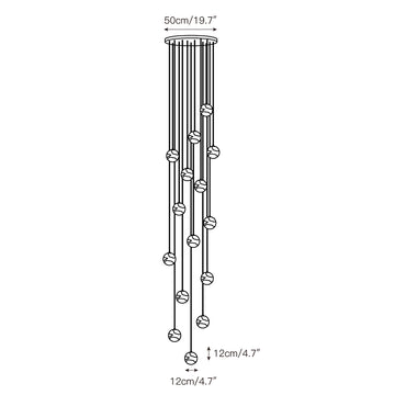 Savina Alabaster Chandelier – detail 8 — Dimension drawings 6
