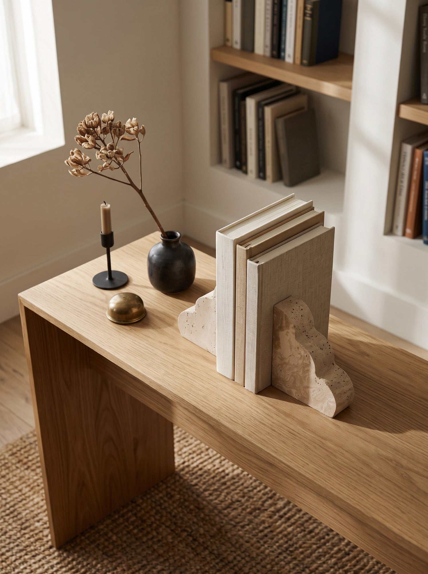 Scala Travertine Bookends