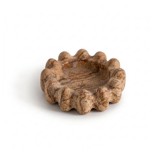 Plato Decorativo Mármol con Bordes Ondulados
