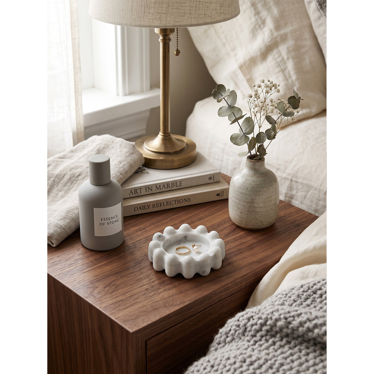 Scalloped Marble Catchall Dish