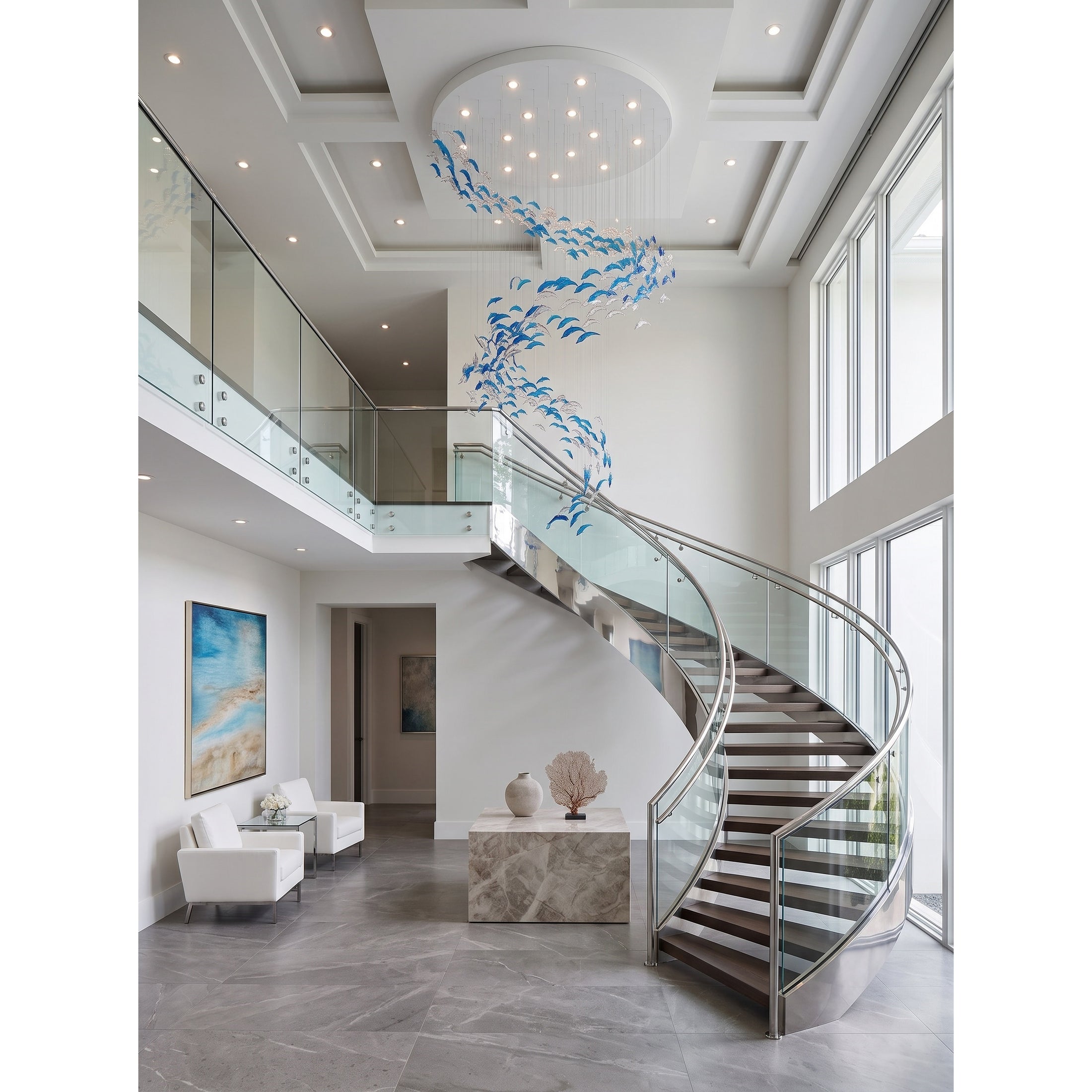 Schole Glass Fish Chandelier