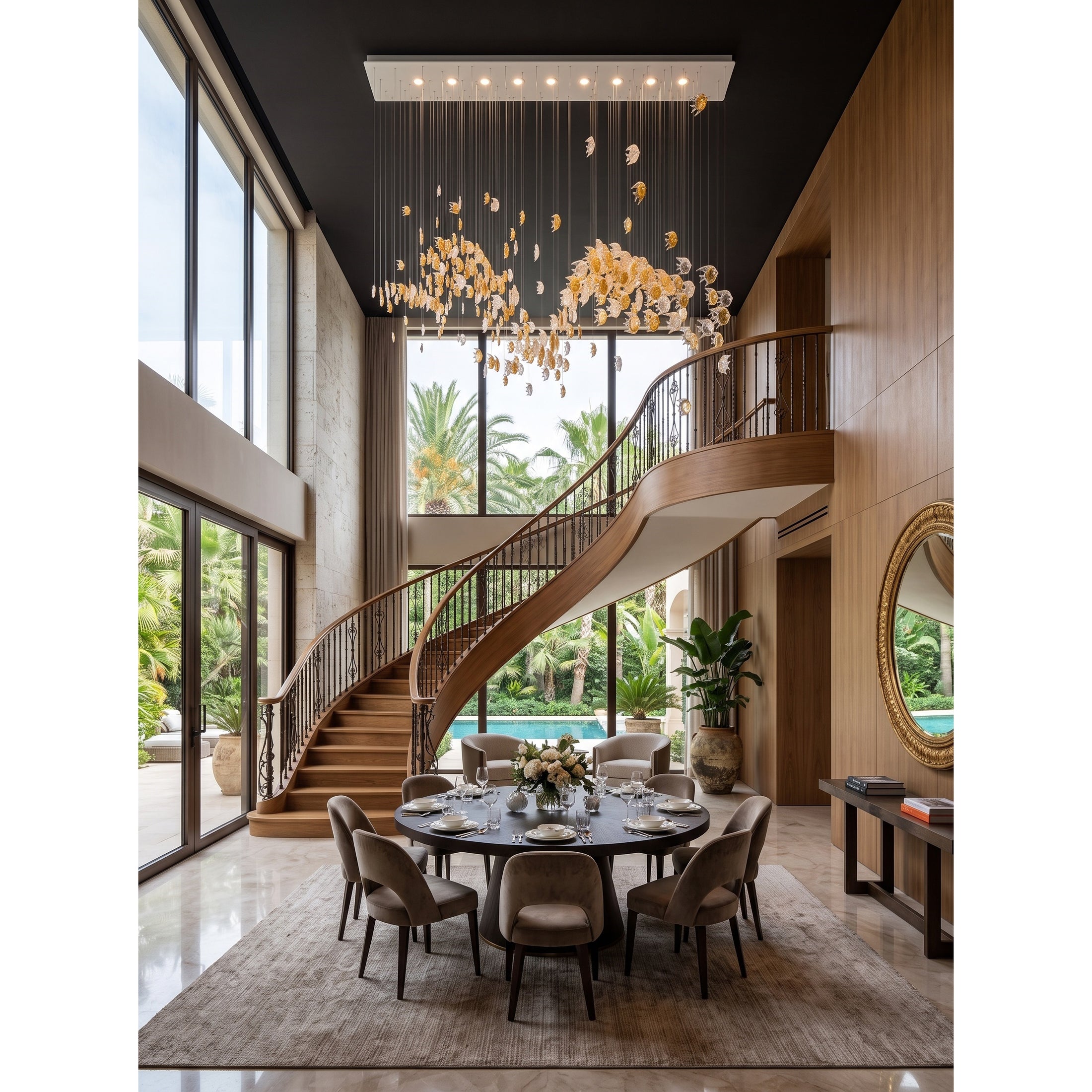 Schole Glass Fish Chandelier